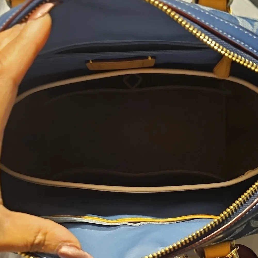 Rowan large satchel bag in signature denim - Picture 3 of 4